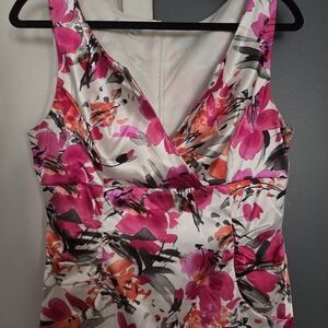 London Times Pink and Orange Floral Dress